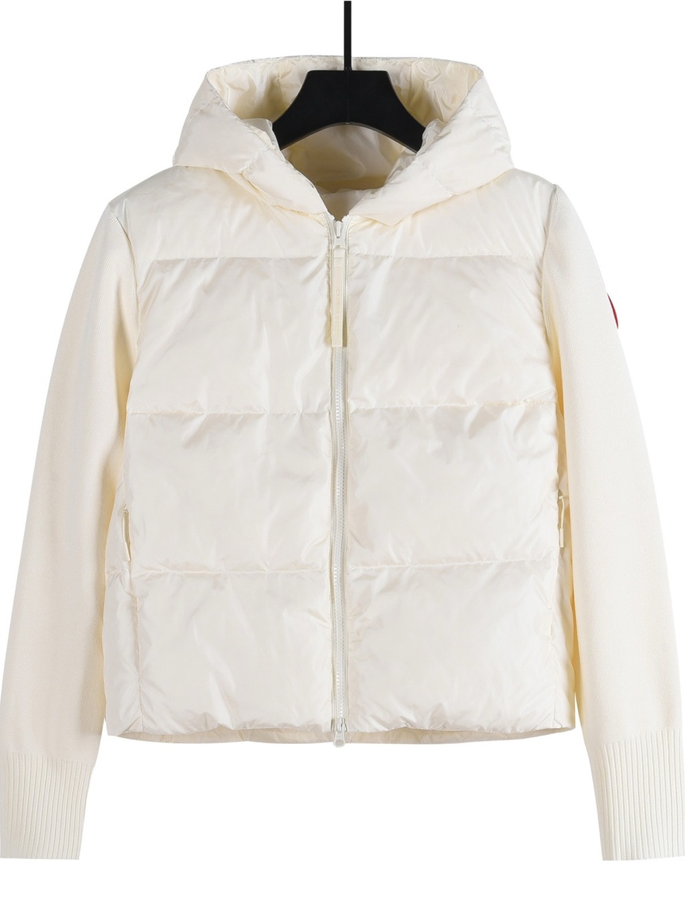 Canada Goose Cream Hooded Puffer Jacket - Women's